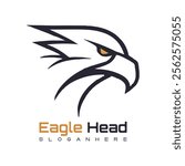 Detailed vector illustration of an eagle head with a fierce and determined expression.
