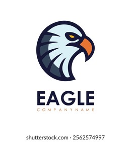 Detailed vector illustration of an eagle head with a fierce and determined expression.
