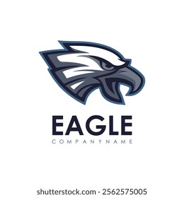 Detailed vector illustration of an eagle head with a fierce and determined expression.
