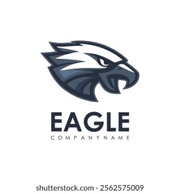 Detailed vector illustration of an eagle head with a fierce and determined expression.
