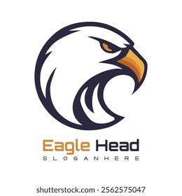 Detailed vector illustration of an eagle head with a fierce and determined expression.
