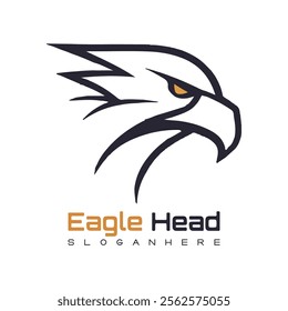 Detailed vector illustration of an eagle head with a fierce and determined expression.
