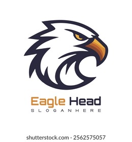 Detailed vector illustration of an eagle head with a fierce and determined expression.
