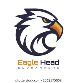 Detailed vector illustration of an eagle head with a fierce and determined expression.
