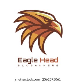 Detailed vector illustration of an eagle head with a fierce and determined expression.
