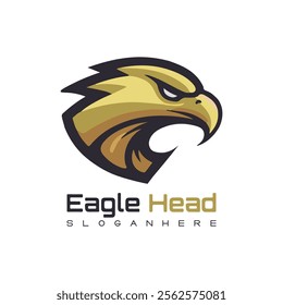 Detailed vector illustration of an eagle head with a fierce and determined expression.
