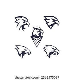 Detailed vector illustration of an eagle head with a fierce and determined expression.
