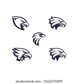 Detailed vector illustration of an eagle head with a fierce and determined expression.
