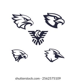 Detailed vector illustration of an eagle head with a fierce and determined expression.
