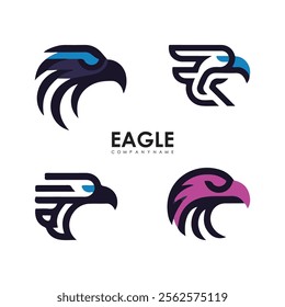 Detailed vector illustration of an eagle head with a fierce and determined expression.
