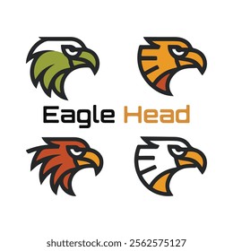 Detailed vector illustration of an eagle head with a fierce and determined expression.
