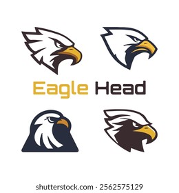 Detailed vector illustration of an eagle head with a fierce and determined expression.
