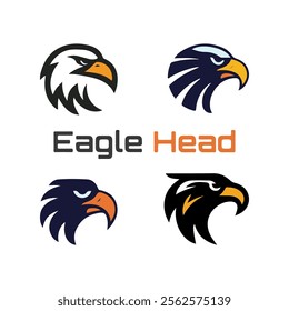 Detailed vector illustration of an eagle head with a fierce and determined expression.
