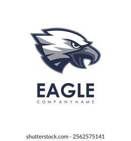 Detailed vector illustration of an eagle head with a fierce and determined expression.
