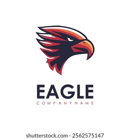 Detailed vector illustration of an eagle head with a fierce and determined expression.
