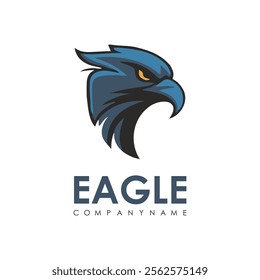 Detailed vector illustration of an eagle head with a fierce and determined expression.
