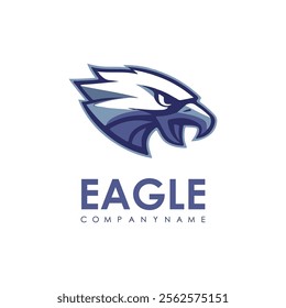 Detailed vector illustration of an eagle head with a fierce and determined expression.
