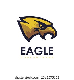 Detailed vector illustration of an eagle head with a fierce and determined expression.
