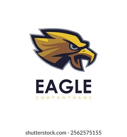 Detailed vector illustration of an eagle head with a fierce and determined expression.
