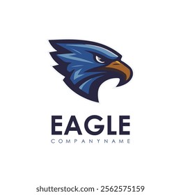 Detailed vector illustration of an eagle head with a fierce and determined expression.
