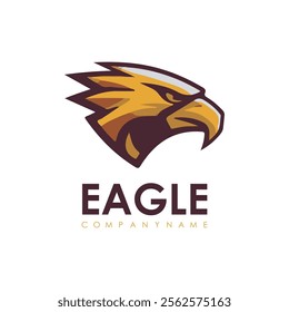 Detailed vector illustration of an eagle head with a fierce and determined expression.
