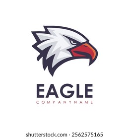 Detailed vector illustration of an eagle head with a fierce and determined expression.
