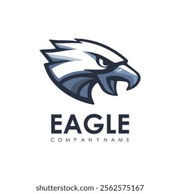 Detailed vector illustration of an eagle head with a fierce and determined expression.
