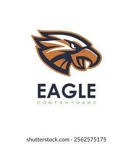 Detailed vector illustration of an eagle head with a fierce and determined expression.
