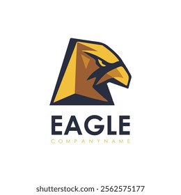 Detailed vector illustration of an eagle head with a fierce and determined expression.
