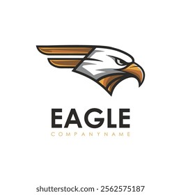 Detailed vector illustration of an eagle head with a fierce and determined expression.
