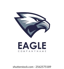 Detailed vector illustration of an eagle head with a fierce and determined expression.
