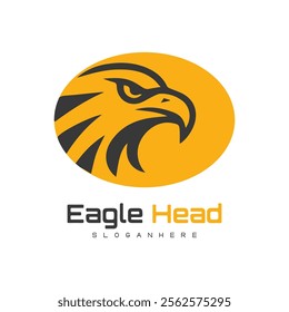 Detailed vector illustration of an eagle head with a fierce and determined expression.
