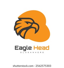 Detailed vector illustration of an eagle head with a fierce and determined expression.
