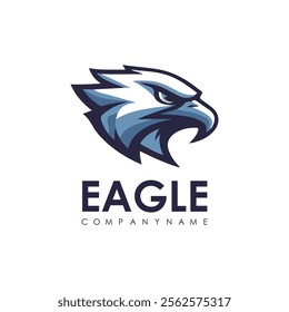 Detailed vector illustration of an eagle head with a fierce and determined expression.
