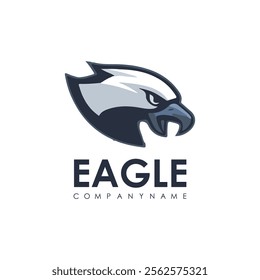 Detailed vector illustration of an eagle head with a fierce and determined expression.
