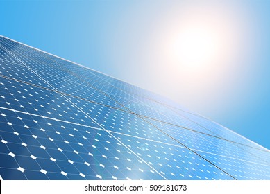 Detailed Vector Illustration of Electric Solar Panel. Photorealistic Vector Design