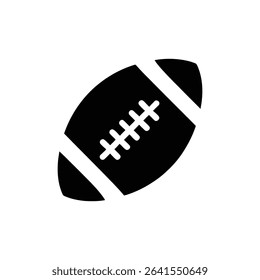Detailed vector illustration featuring a black American football with white seams and stripes on a white background, isolated. Perfect for sports-related projects and icons.