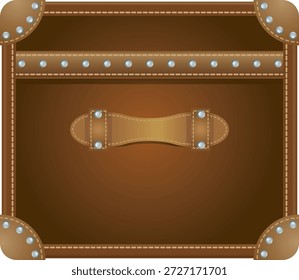 Detailed vector illustration featuring a classic brown leather suitcase designed with a vintage travel aesthetic. The artwork highlights a traditional luggage design that includes a sturdy carrying handle, reinforced protective corners, and a decorative studded strap that wraps securely around the case. Carefully illustrated stitching details and textured leather surfaces create an authentic retro appearance inspired by classic travel accessories from earlier decades. The suitcase is presented in a clean vector style with a transparent background, allowing designers to easily integrate the graphic into a wide variety of creative projects.

The design reflects the timeless appeal of classic travel gear often associated with exploration, long journeys, and adventure. Vintage luggage has long symbolized the romance of mover, recalling an era when travelers used durable leather cases to transport belongings across continents by train, ship, or early passenger aircraft. The carefully designed strap and metal studs shown in the illustration emphasize durability and craftsmanship, suggesting a piece of luggage built to withstand frequent journeys while maintaining an elegant appearance.

The strong handle at the top of the suitcase is a defining feature of traditional luggage designs. It represents portability and reliability, allowing travelers to carry personal belongings safely during trips. Reinforced metal corners further enhance the visual impression of durability by protecting the edges of the Briefcase from wear and impact during transportation. These structural elements are commonly found in classic designs, making the illustration instantly recognizable to viewers familiar with traditional travel equipment.

The rich brown color of the suitcase evokes natural leather tones, which are often associated with craftsmanship, quality materials, and timeless style. Brown material accessories have historically been popular among travelers because they age gracefully and develop unique character.