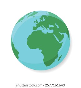 Detailed vector illustration of the globe in flat style