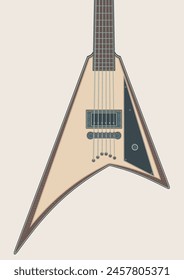 Detailed vector illustration of heavy metal electric guitar for metal guitarists