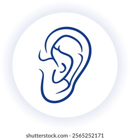 Detailed vector illustration of a human ear for medical and anatomical purposes