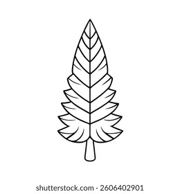 A detailed vector illustration of a leaf set against a clean white background. Ideal for nature-themed designs,