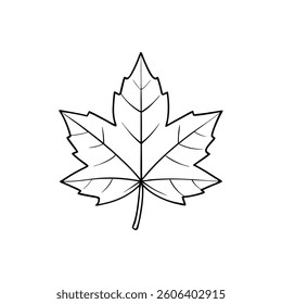 A detailed vector illustration of a leaf set against a clean white background. Ideal for nature-themed designs,