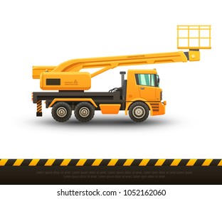 Detailed vector illustration of lift truck. Isolated illustration on semi transparent background.