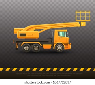 Detailed vector illustration of lift truck. Isolated illustration on semi transparent background.