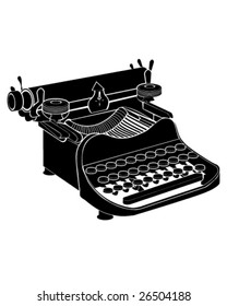 Detailed vector illustration of a manual typewriter