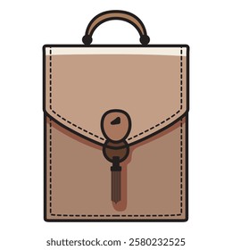 A detailed vector illustration of a modern woman's clutch, featuring a sleek and elegant design with a secure closure. 