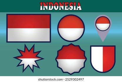 Detailed vector illustration of the National Flag of Indonesia, featuring bold red and white horizontal stripes, symbolizing courage and purity. Perfect for cultural, educational, or design projects.