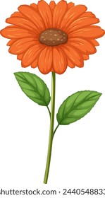 Una ilustración vectorial detallada de una flor naranja.