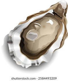 Detailed vector illustration of an oyster